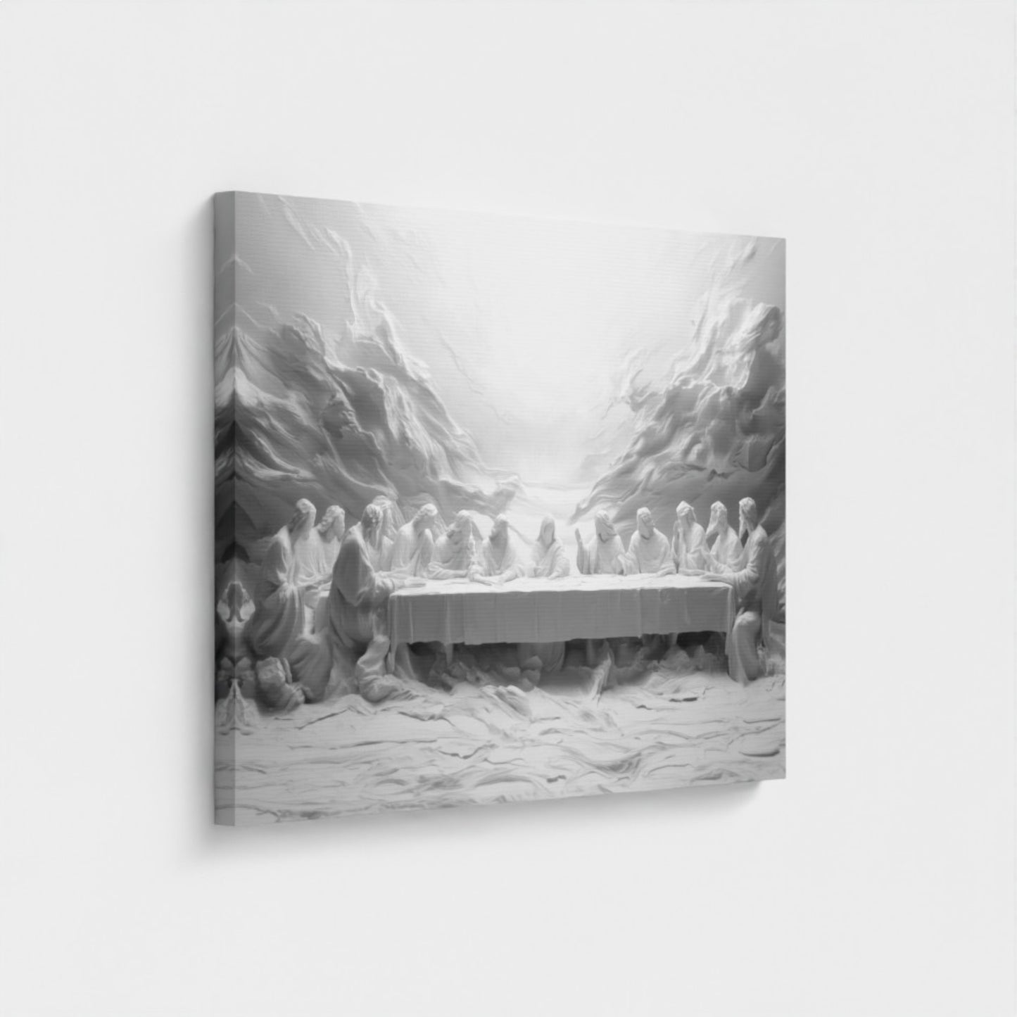 Jesus Last Supper Black and White  - Float Frame Canvas
