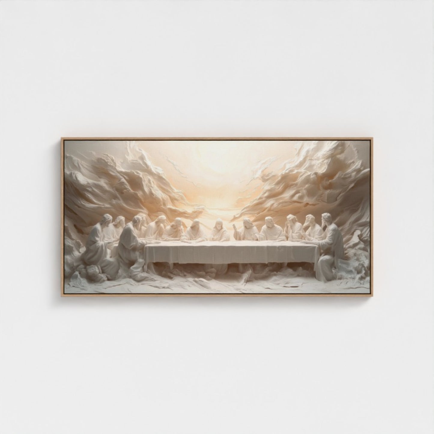 Jesus Last Supper Abstract - Float Frame Canvas