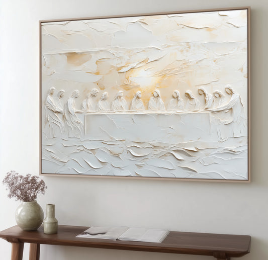 The Last Supper Abstract - Float Frame Canvas