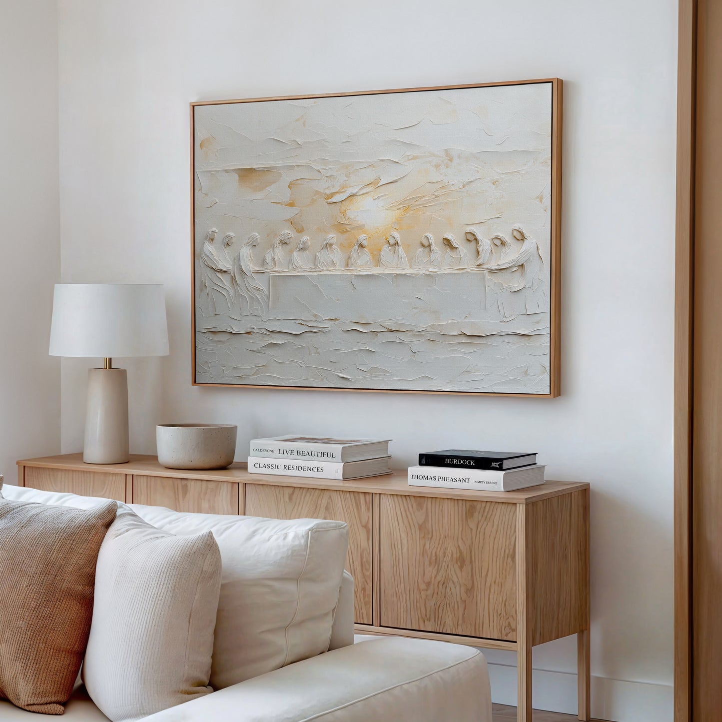 La Última Cena Resumen - Lienzo con marco flotante