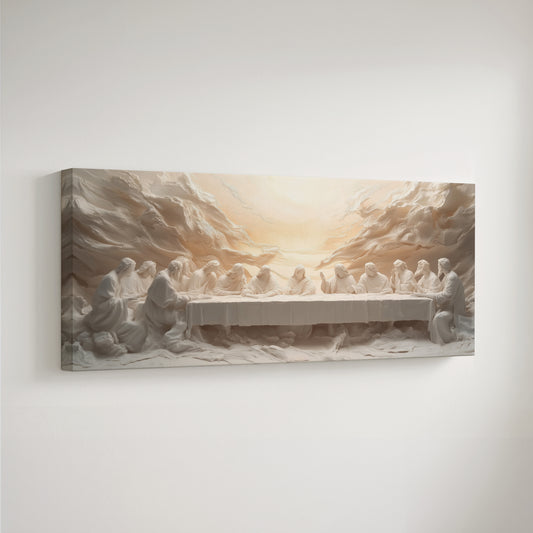 Resumen de la Última Cena de Jesús - Lienzo estirado