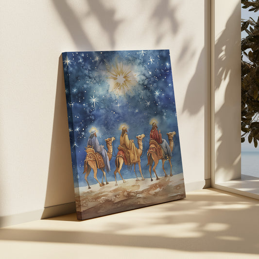 Estrella de Navidad de los Reyes Magos - Lienzo estirado