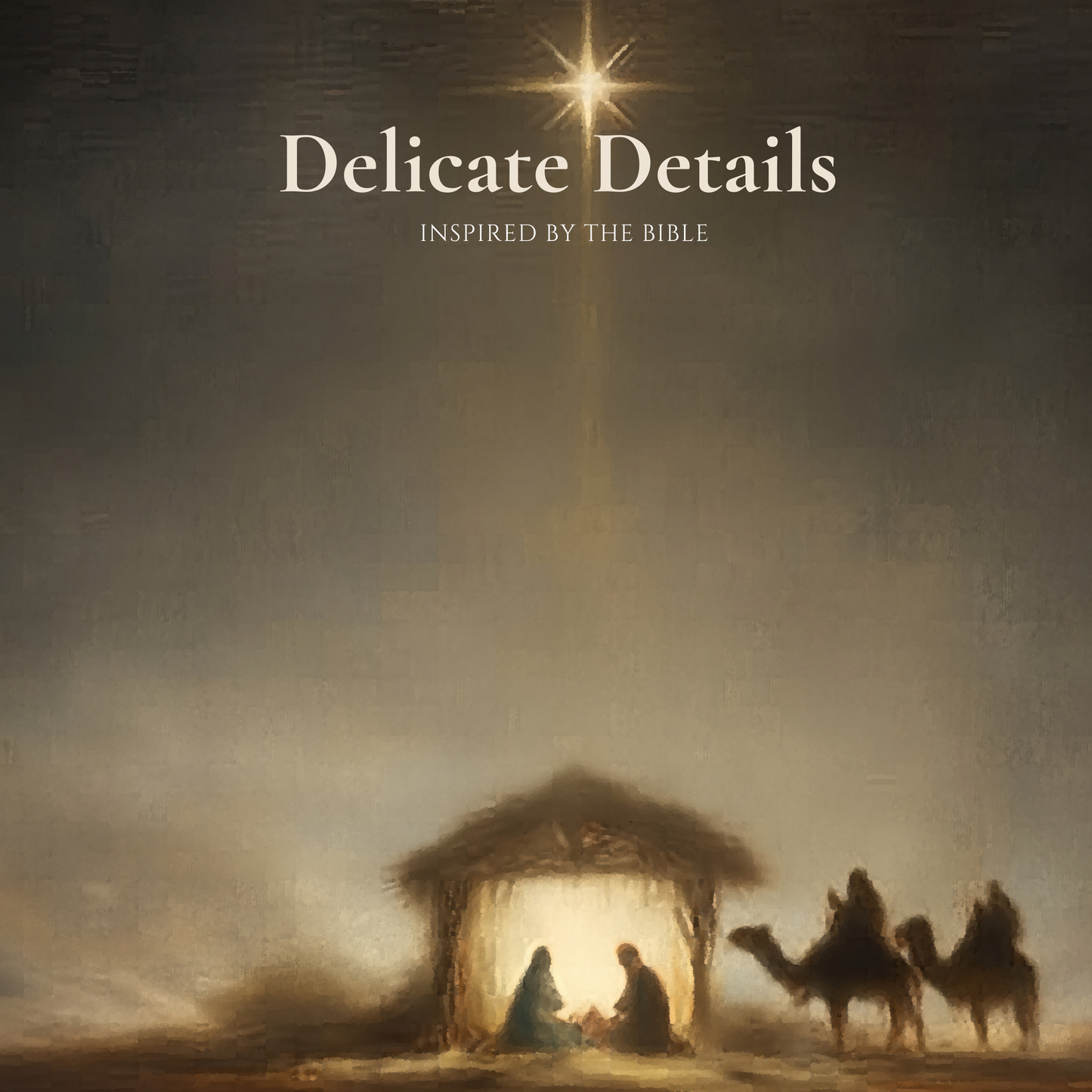 Estrella de Belén de la Noche Santa vintage - Lienzo con marco flotante