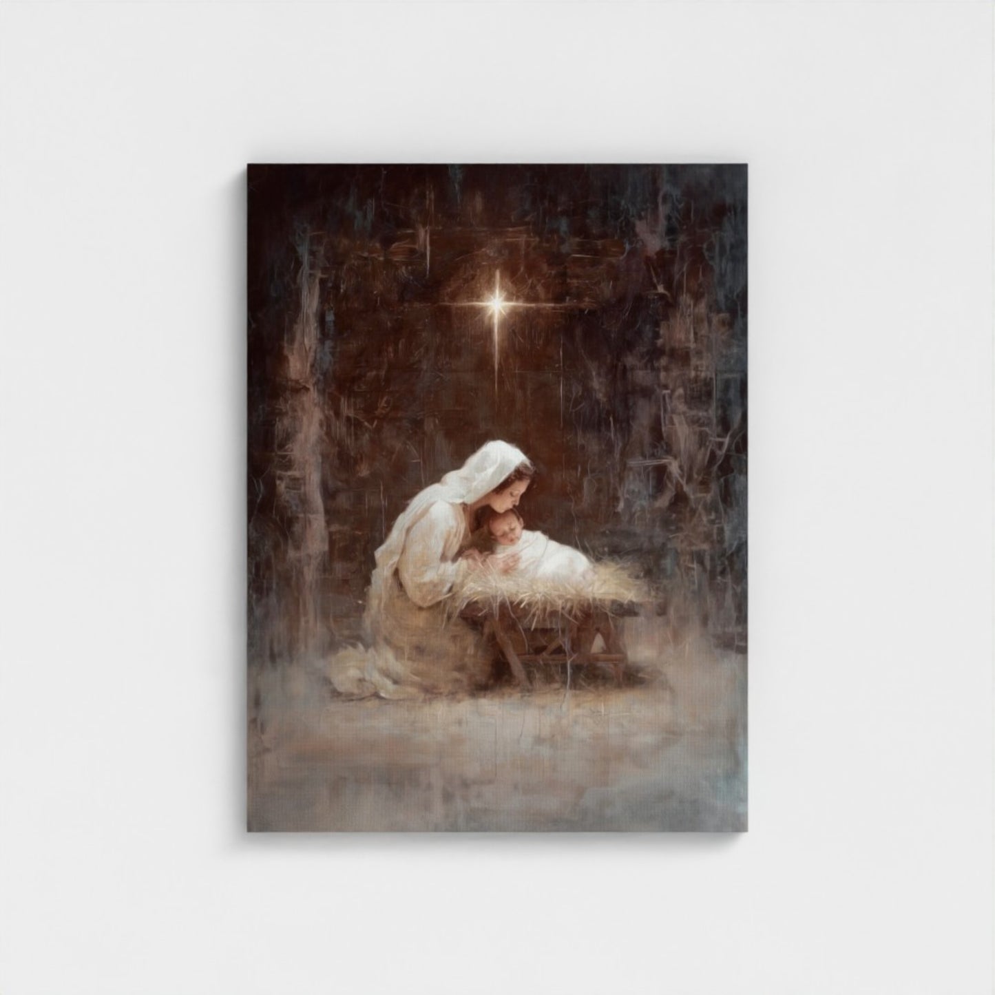 Virgen María y el Niño Jesús Vintage - Lienzo estirado