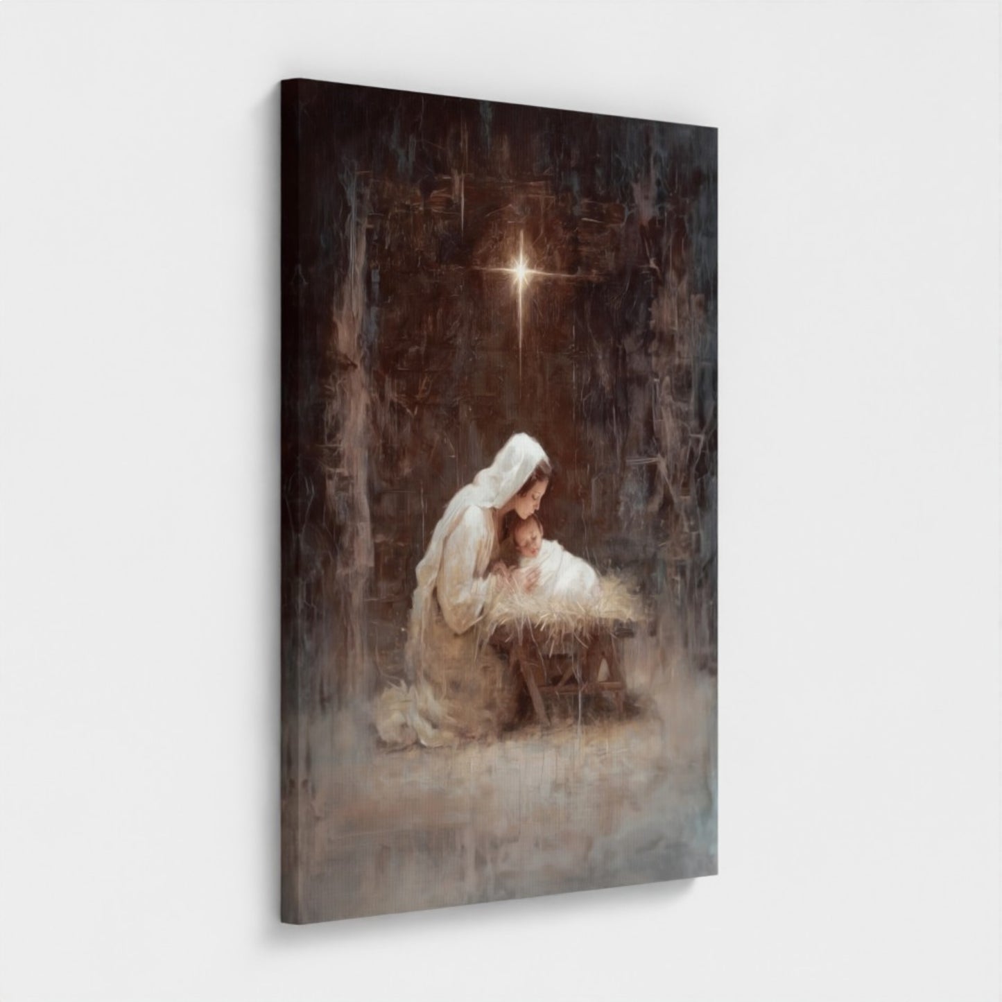 Virgen María y el Niño Jesús Vintage - Lienzo estirado