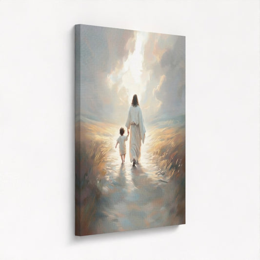 Caminando con Jesús - Lienzo estirado