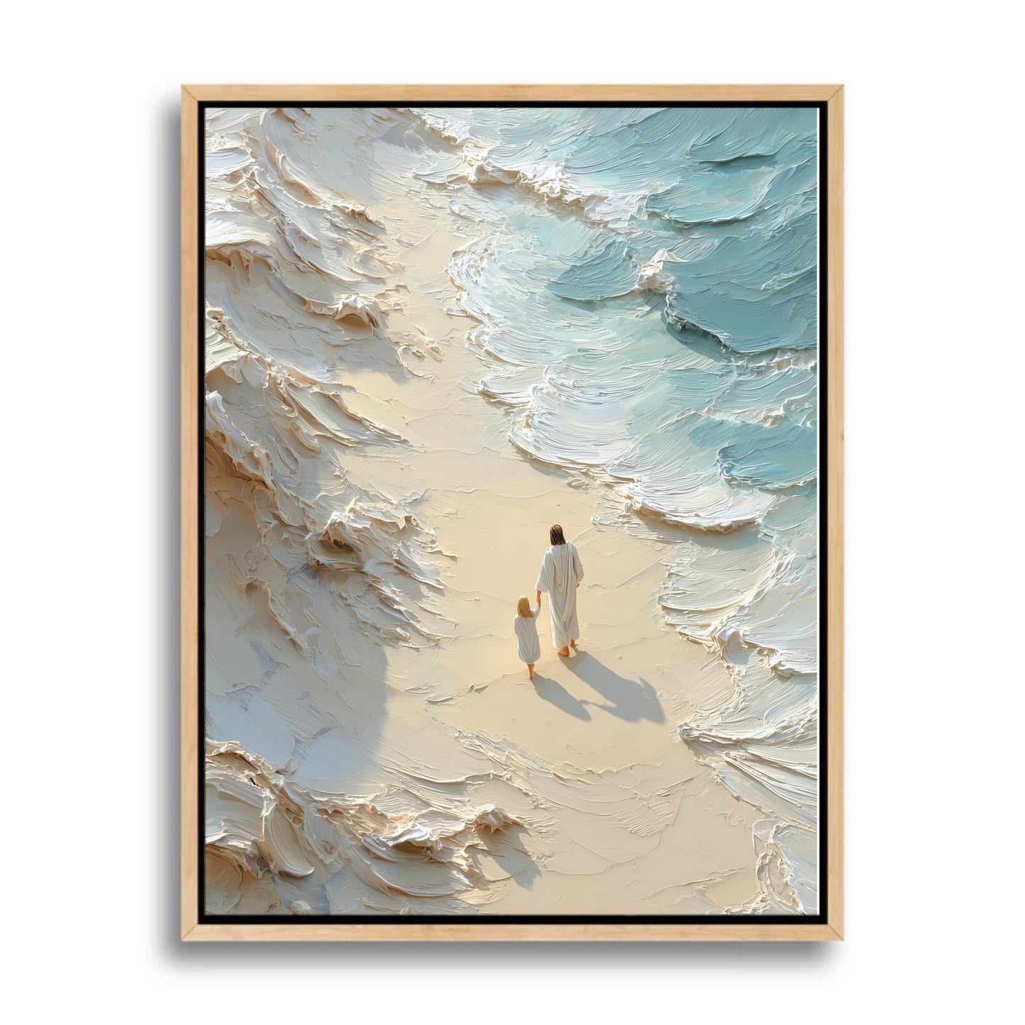 Camina conmigo - Chica rubia - Lienzo con marco flotante