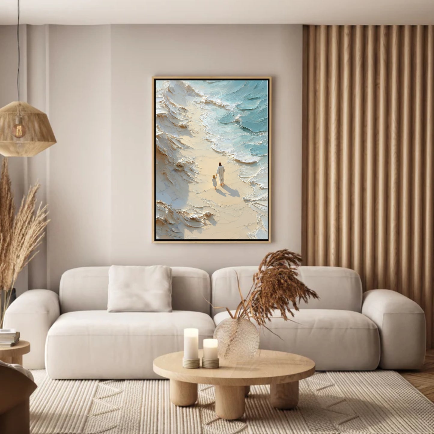 Camina conmigo - Chica rubia - Lienzo con marco flotante