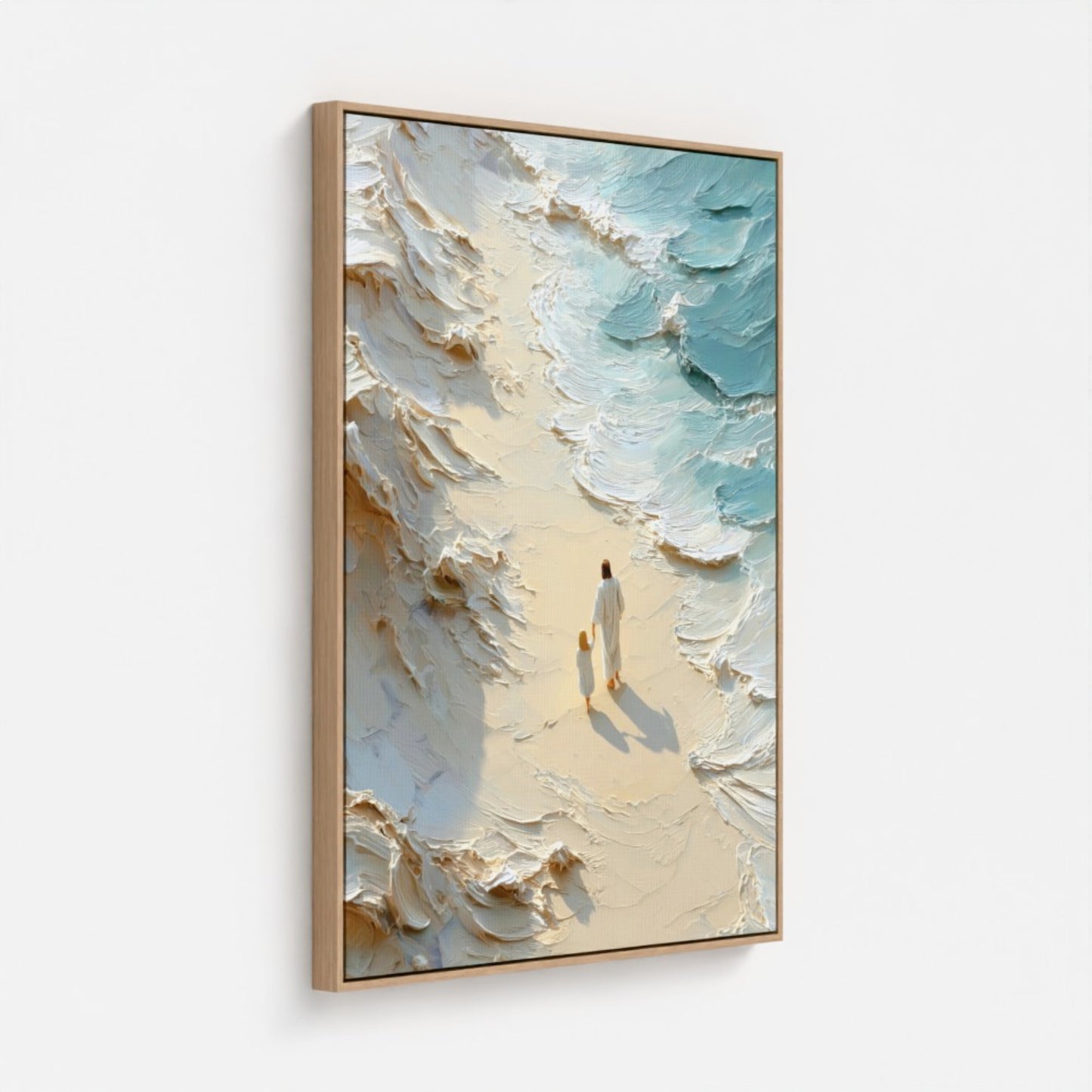 Camina conmigo - Chica rubia - Lienzo con marco flotante