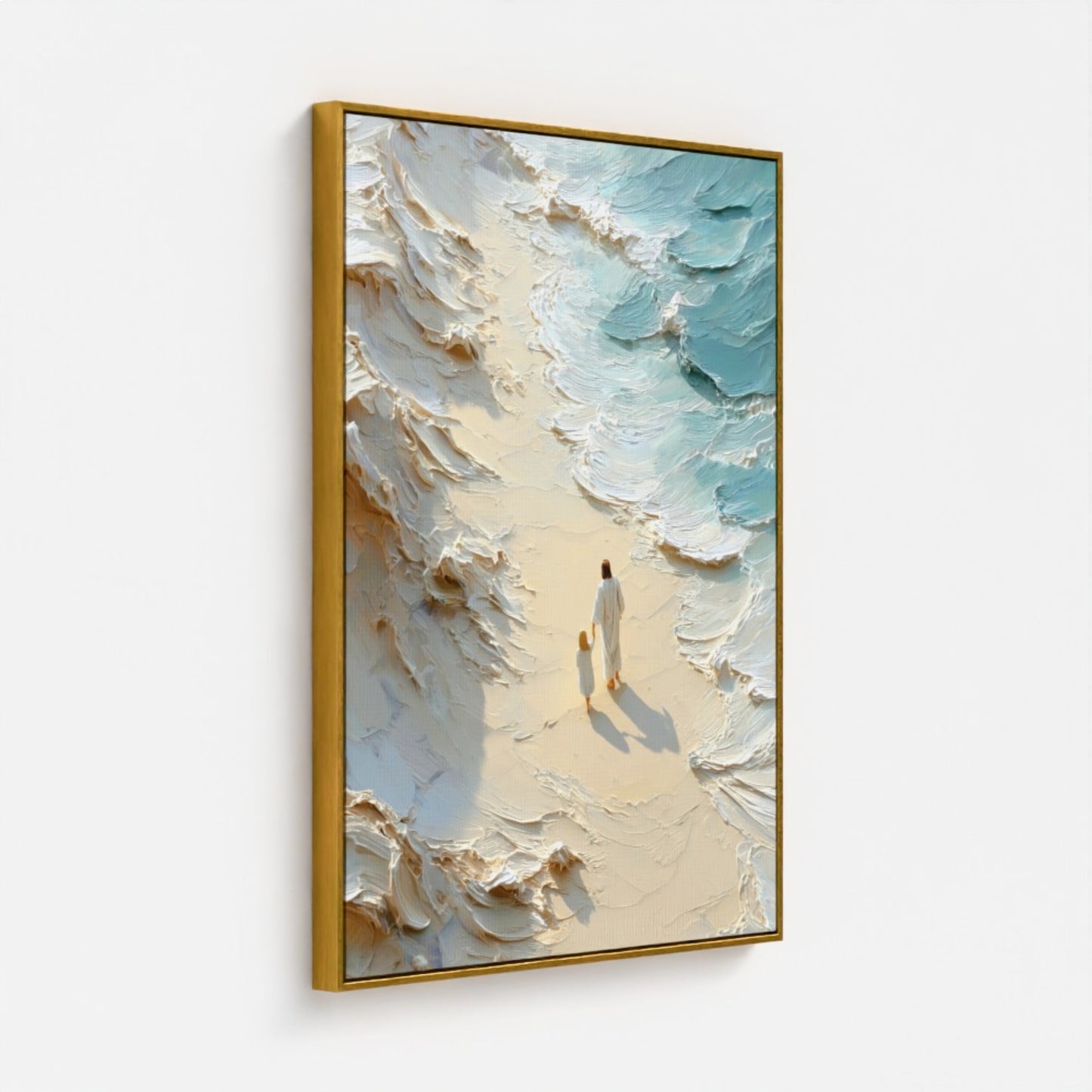 Camina conmigo - Chica rubia - Lienzo con marco flotante