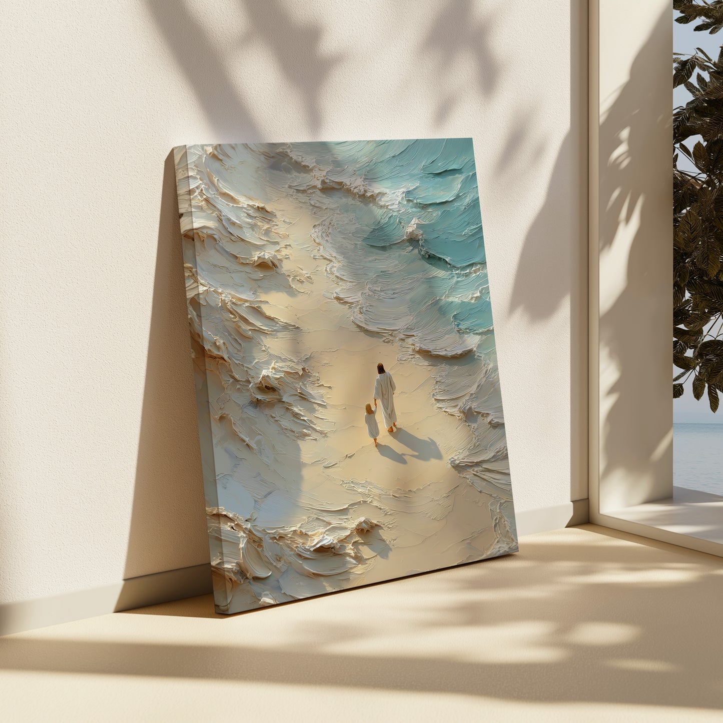 Camina conmigo - Chica rubia - Lienzo con marco flotante