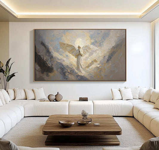 Ángel de la guarda - Lienzo con marco flotante