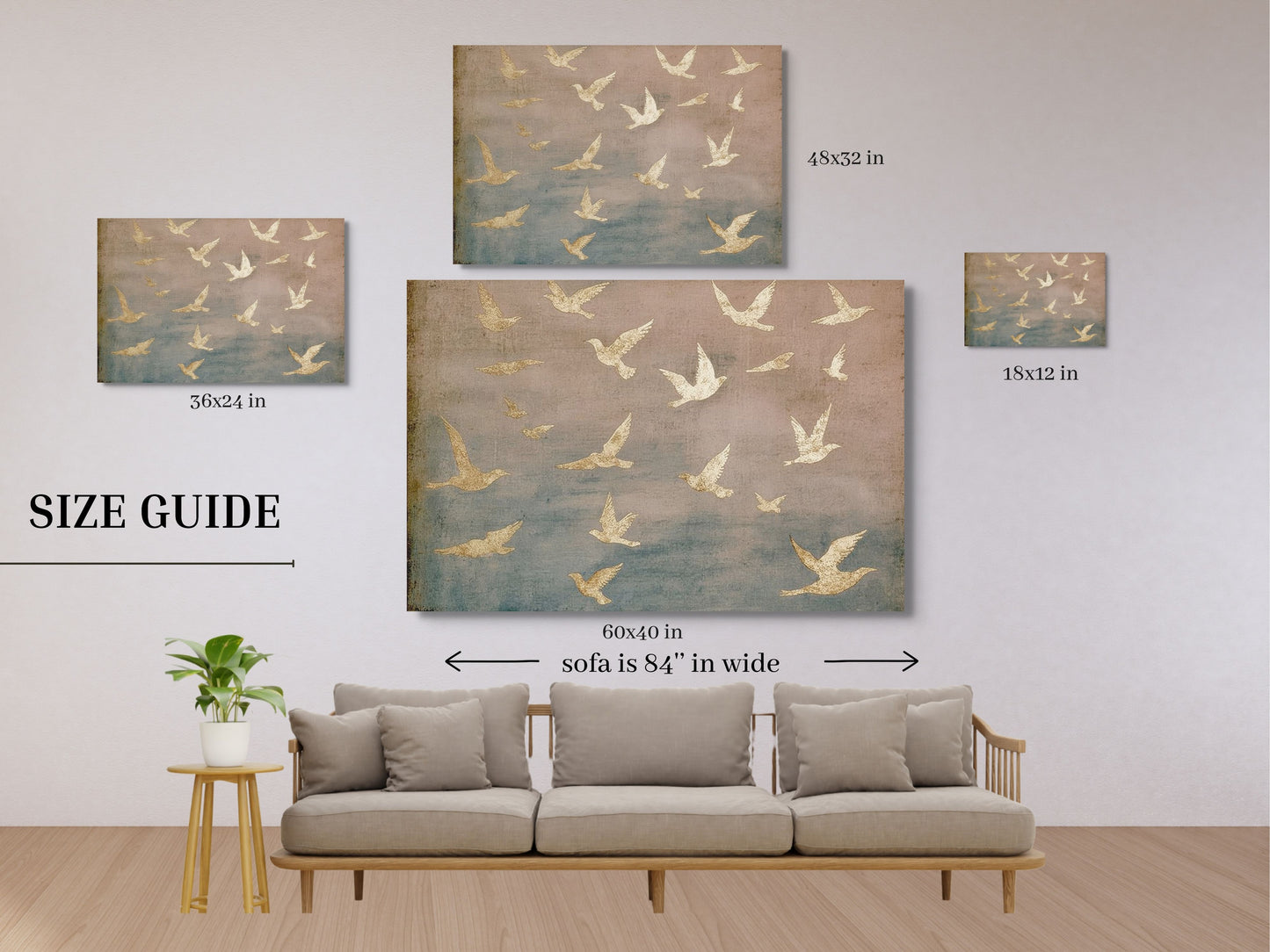 Bajo sus alas - Salmo 91 - Rosa - Lienzo con marco flotante