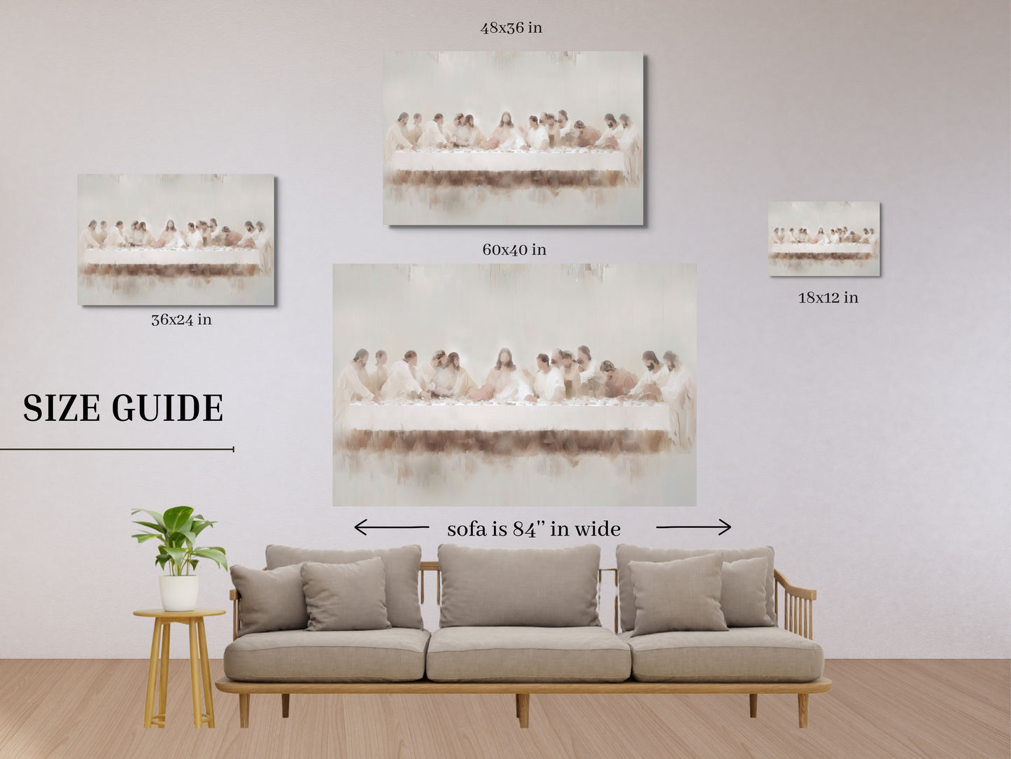 Last Supper Wall Art - Minimalist Abstract - Stretched Canvas