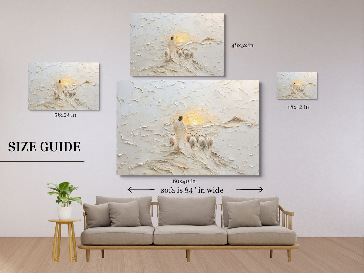 Good Shepherd Jesus Leaves the 99 - Float Frame Canvas