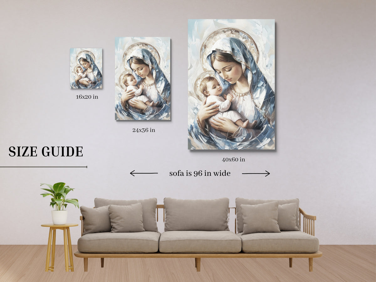 Virgin Mary and Baby Jesus - Stretched Canvas