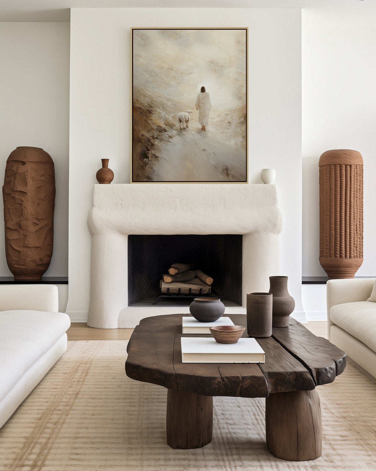 Jesus Leaves the 99 - Good Shepherd - Float Frame Canvas