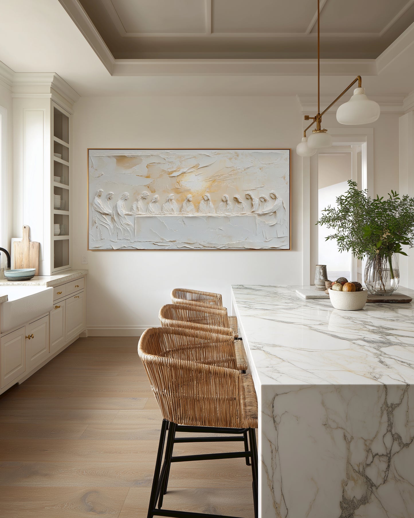 The Last Supper Abstract - Statement Piece  - Float Frame Canvas