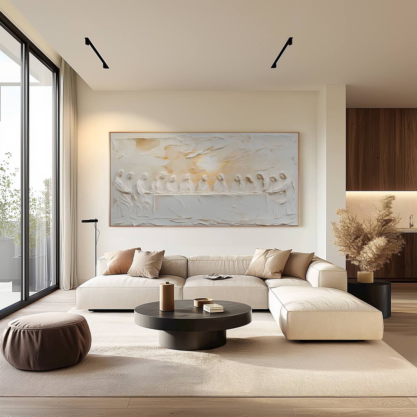 The Last Supper Abstract - Statement Piece  - Float Frame Canvas