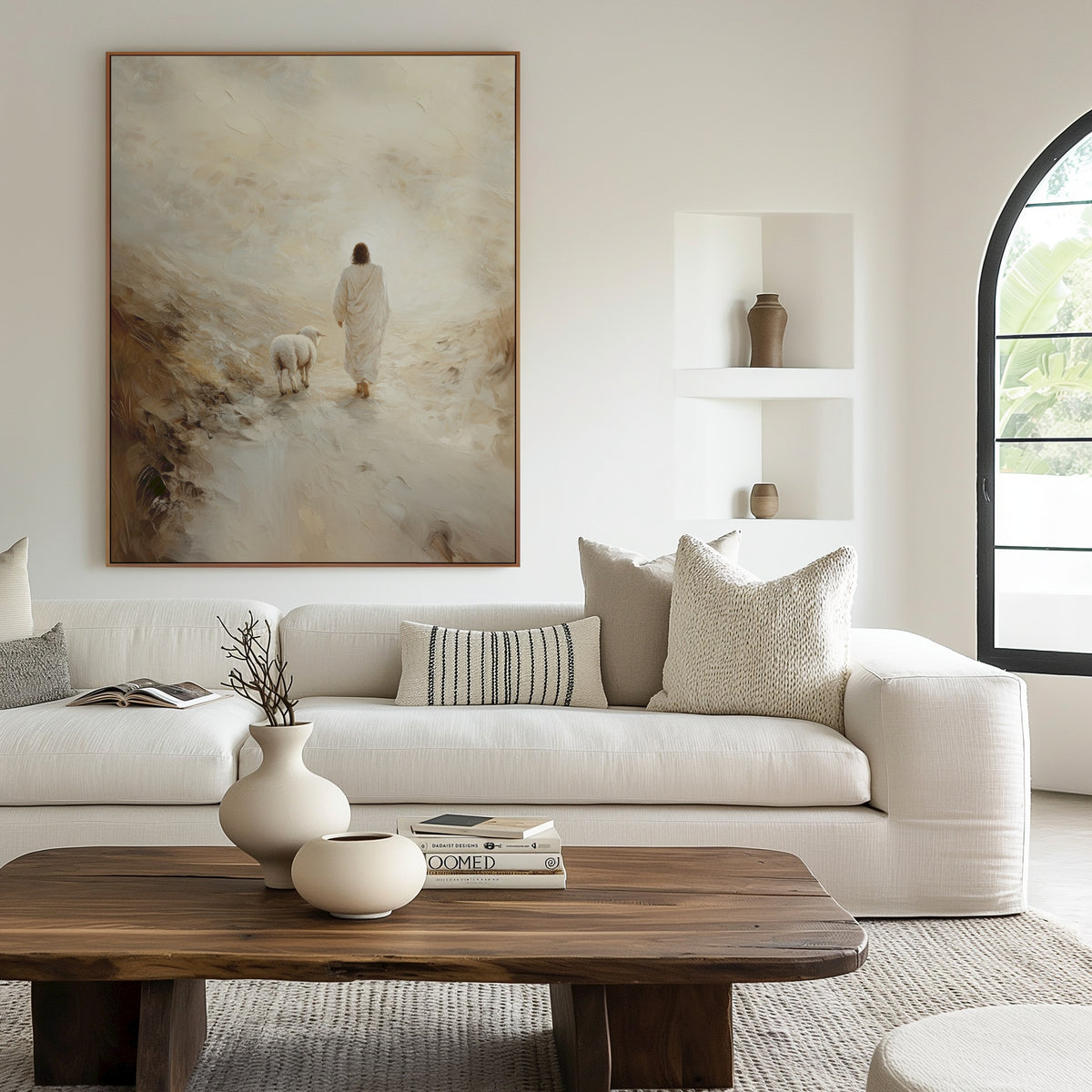 Jesus Leaves the 99 - Good Shepherd - Float Frame Canvas