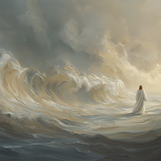 Jesus Walking on Water Scenic Depiction - Float Frame Canvas