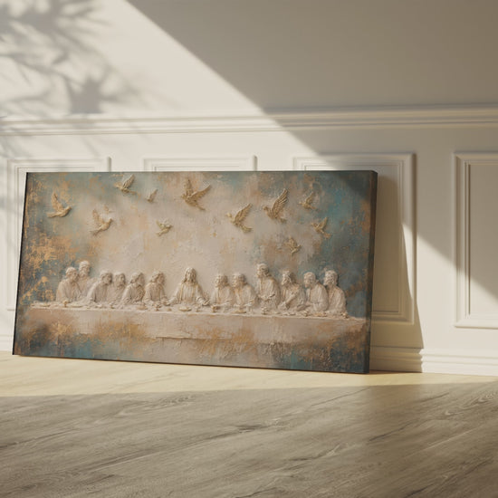 Last Supper 3D Effect Catholic art - Stretched Canvas