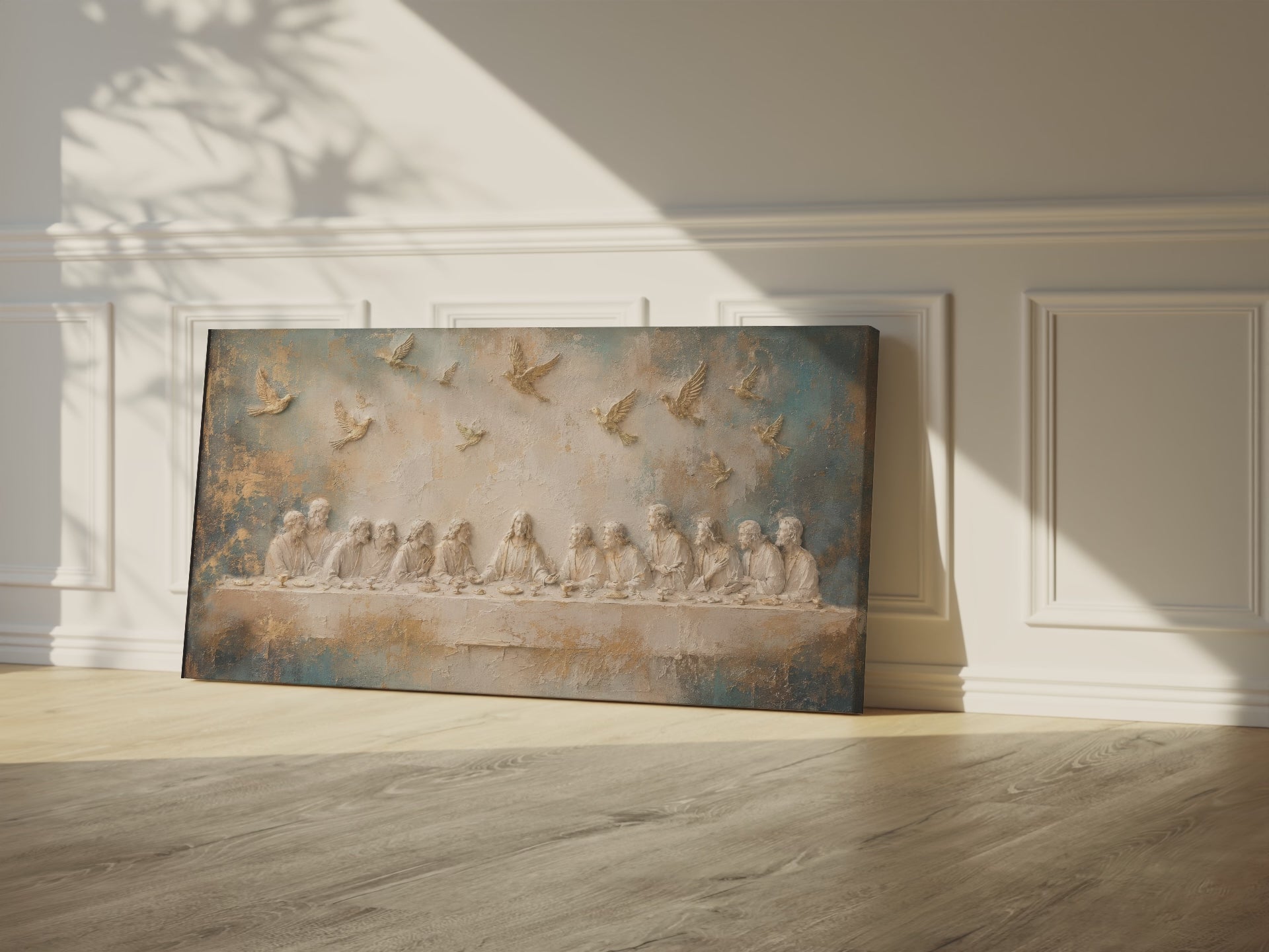 Last Supper 3D Effect Catholic art - Stretched Canvas