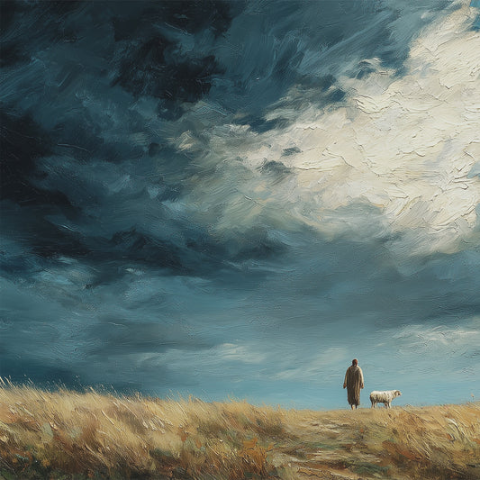 Jesus Leaves the 99 Scenic Depiction - Float Frame Canvas
