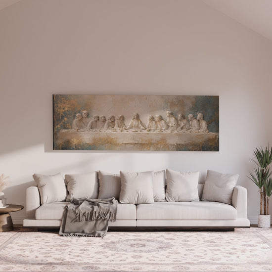 Last Supper 3D Effect Catholic art - Float Frame Canvas