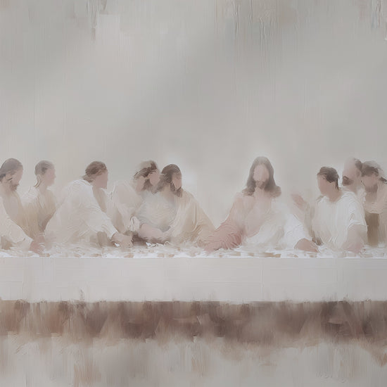 Last Supper Wall Art - Minimalist Neutral Christian Decor -  Stretched Canvas
