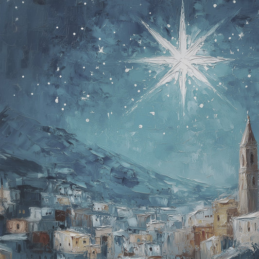 Noche de paz La estrella de Navidad - Lienzo estirado