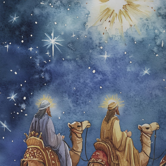 Estrella de Navidad de los Reyes Magos - Lienzo estirado