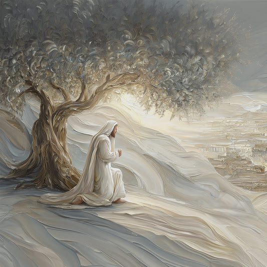 Jesus Praying in the Garden Abstract - Stretched Canvas