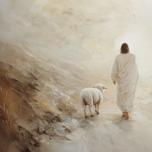 Arte mural de Jesús - Deja a los 99 - Lienzo con marco flotante