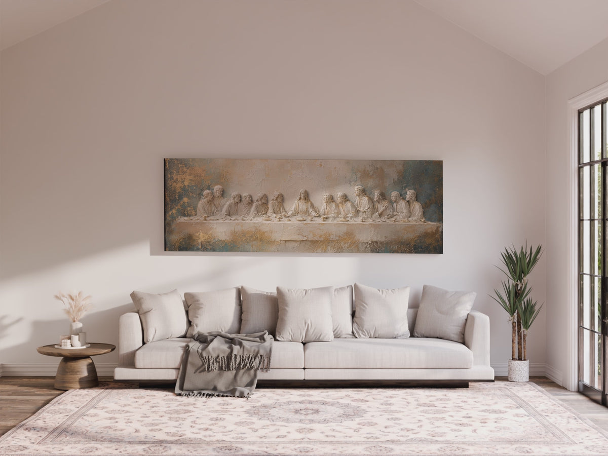 Last Supper 3D Effect Catholic art - Stretched Canvas