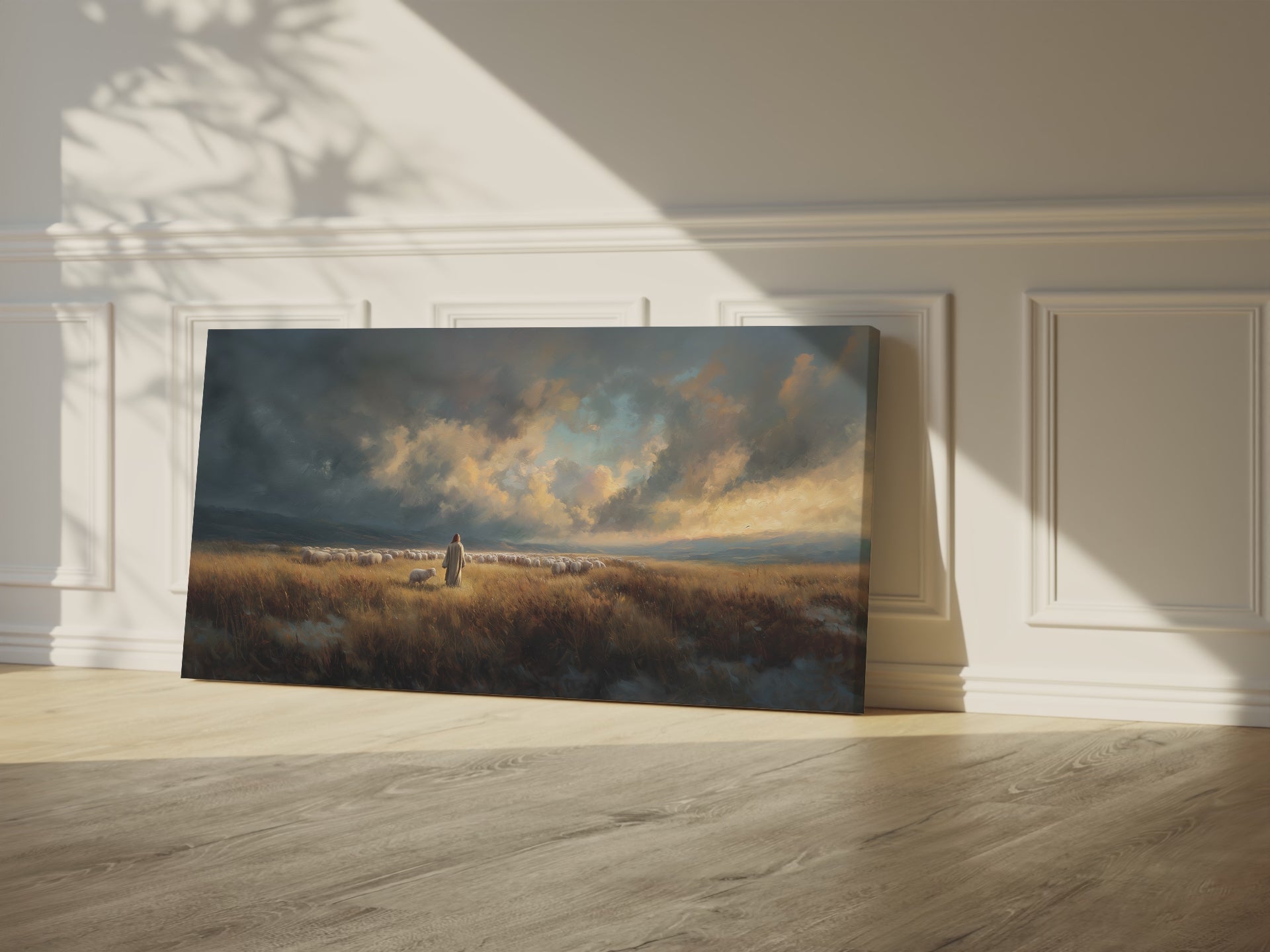 Good Shepherd Jesus Leaves the 99 Catholic Art - Stretched Canvas